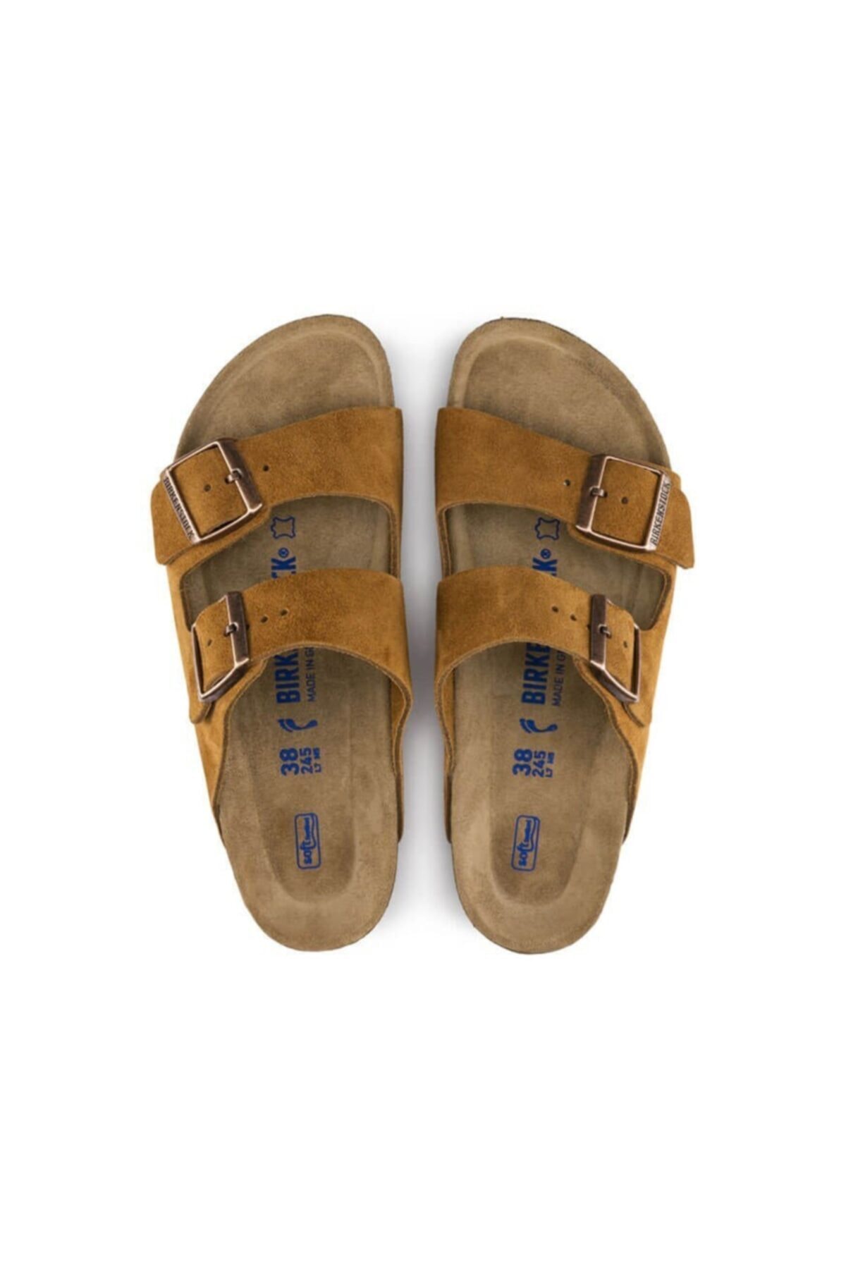 دمپایی بیرکن استاک زنانه چرم مصنوعی قهوه ای  راسته      Beachwear | Birkenstock 1009527 VN - تصویر 3