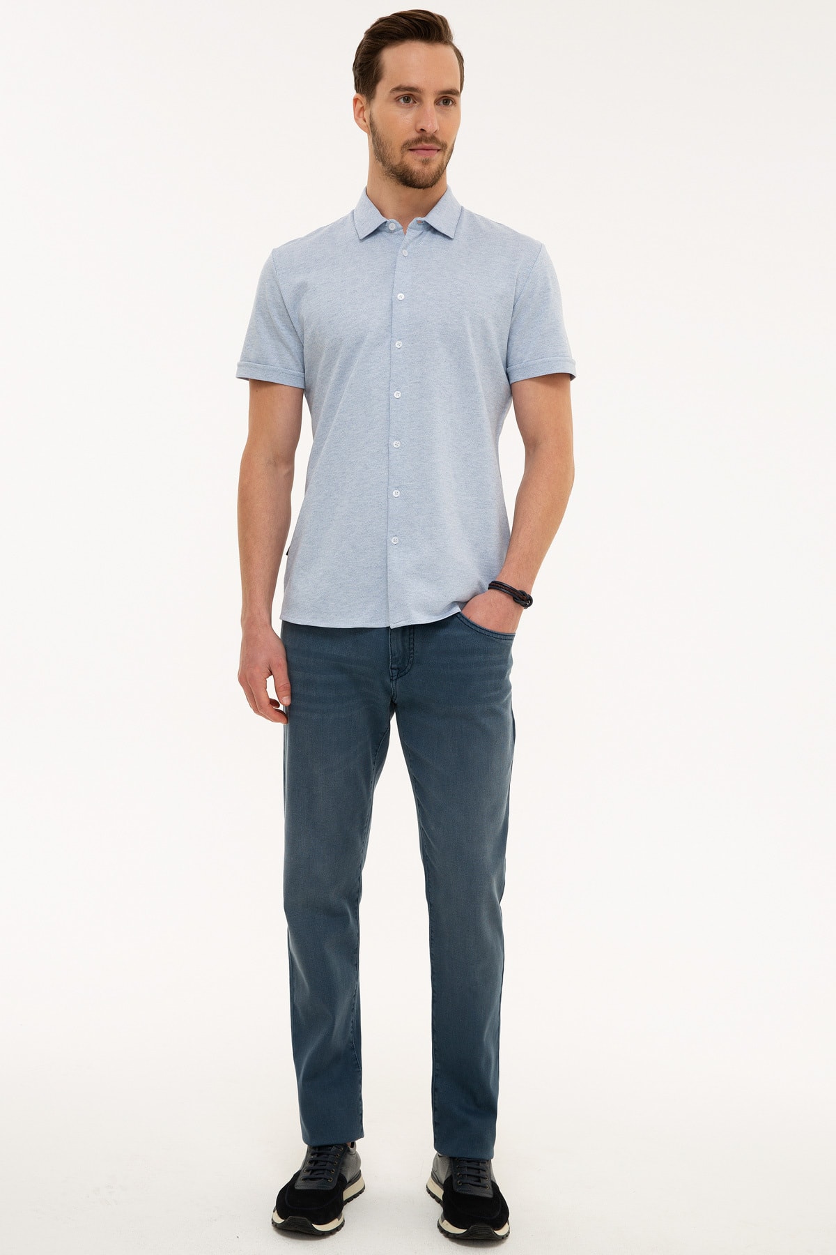 تیشرت مردانه آبی پیرکاردین | G021SZ011.000.977576 اورجینال - تصویر 4