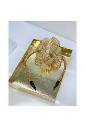 Gold Kristal Taşlı Şerit Kurdele Taç 283-LUX-GKTŞK