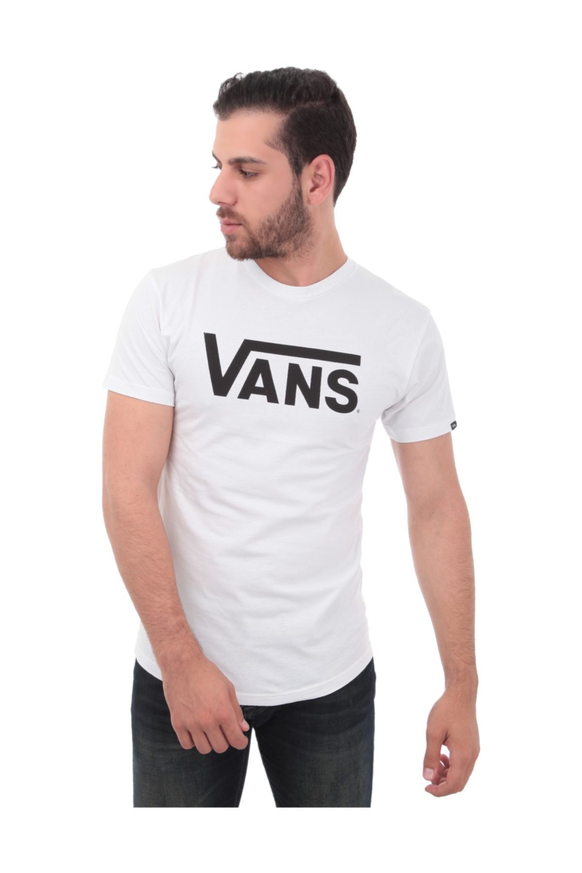 تی شرت سفید یقه خدمه طرح چاپی مدل ساده آستین کوتاه مردانه ونس Vans (برند آمریکا)