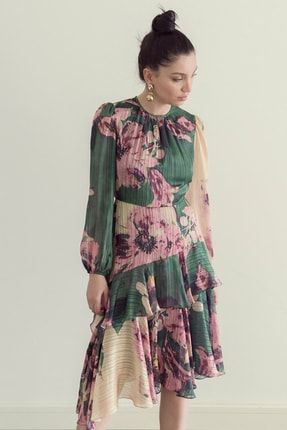 Adl Kadin Yesil Sifir Kol Elbise 124c1705001009 Trendyol