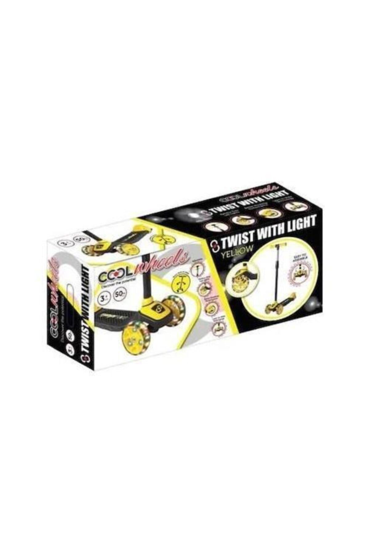 Furkan Toys Wheeels Cool LED 3 چرخ ارتفاع مجموعه توییت زرد