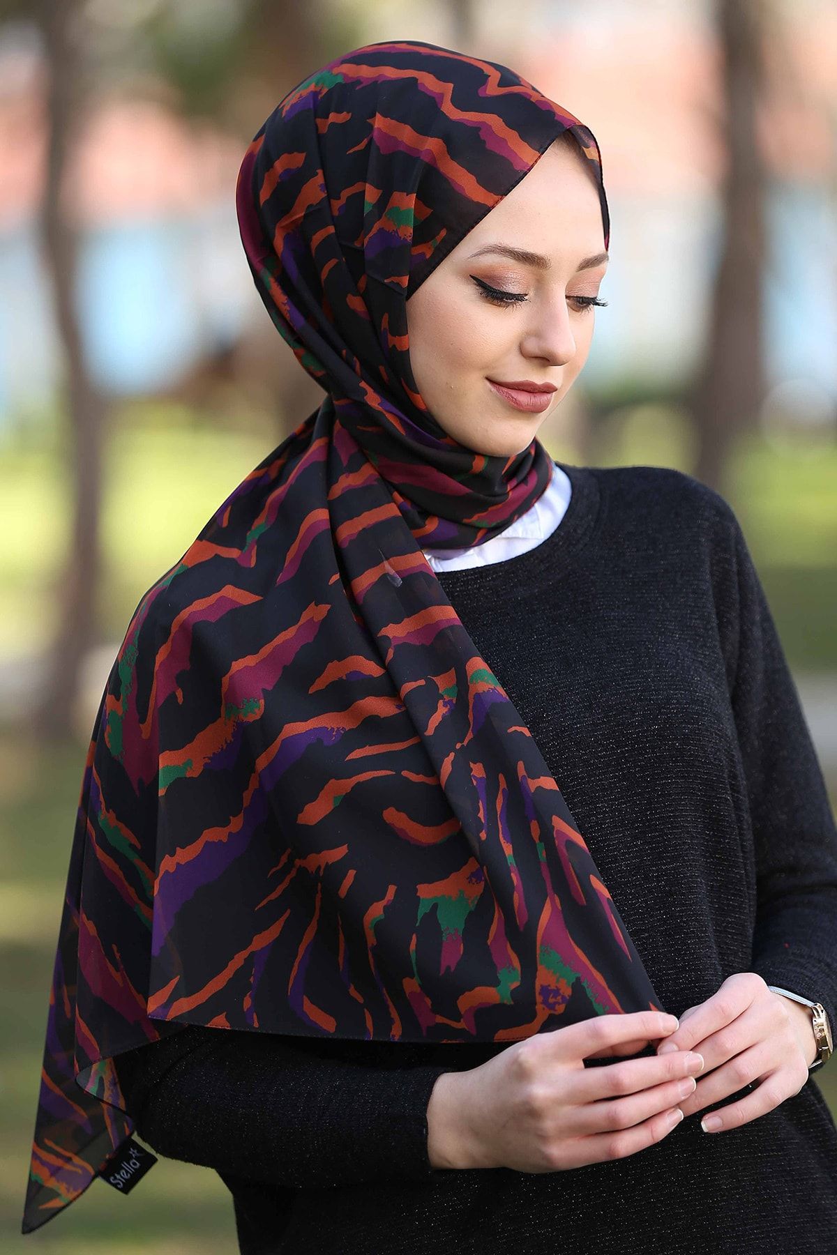 Stella-Hot Colored Zebra Pattern Shawl 72x180cm 2