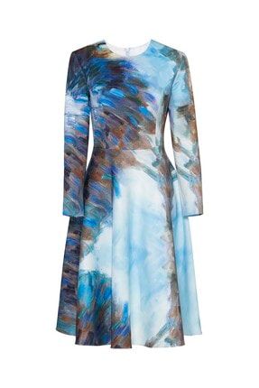 Kadın Lacivert Desenli Kiloş Elbise MELL000068
