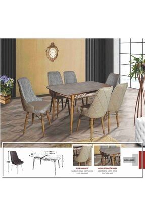 Kaykolsan Home Mutfak Masa Takimi 6 Sandalye 1 Masa Beyaz Agac Ayak Estetik Gorunum E 1001 Trendyol