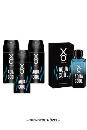 Aqua Cool Men Edt Parfüm 100 ml Erkek Parfümü +Deodorant 3 x 150 ml 7777777176629