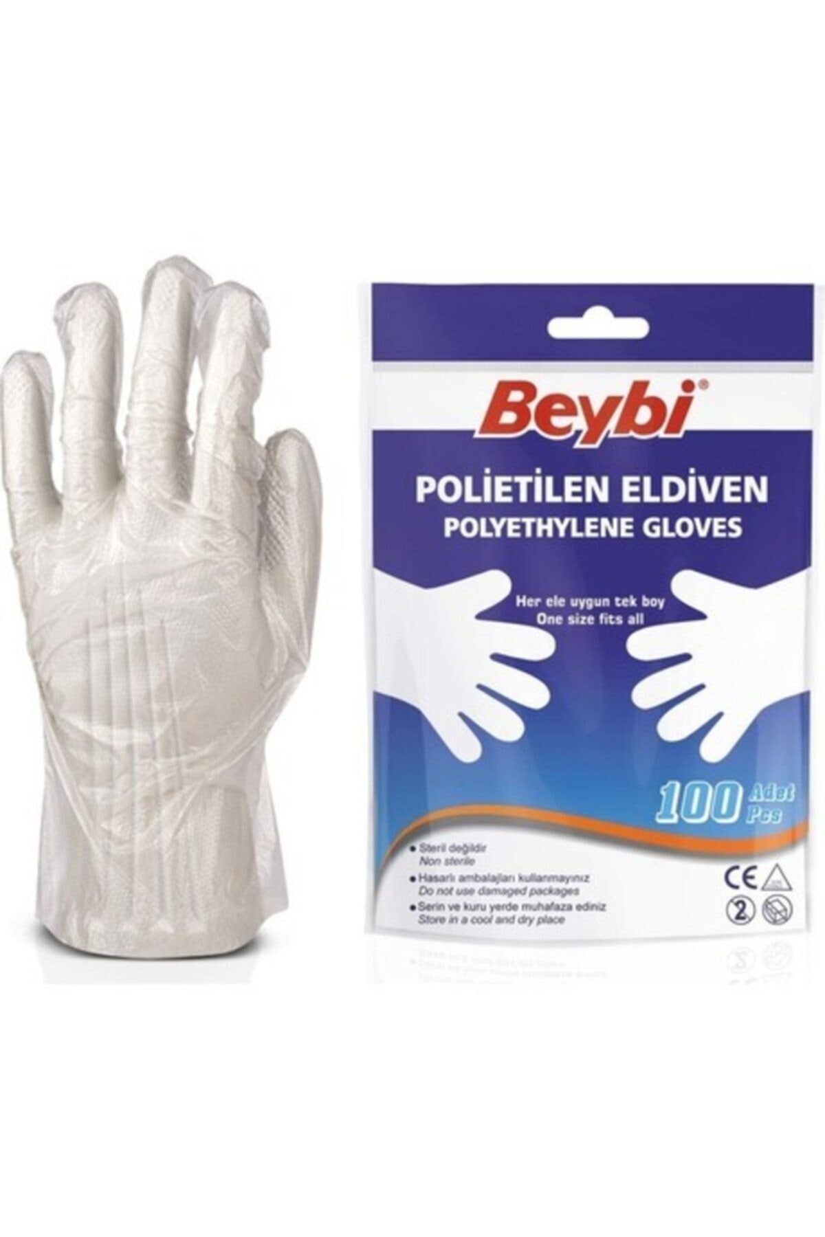 Beybi Polietilen Pet Poşet Şeffaf Hışır Market Eldiven 10 Paket 1000 Adet