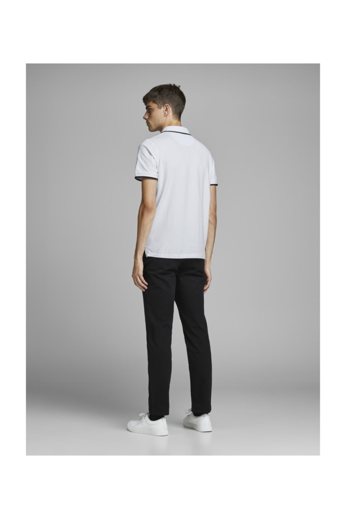 تی شرت یقه پولو سفید مردانه چوگان WHT Jack Jones Jack & Jones
