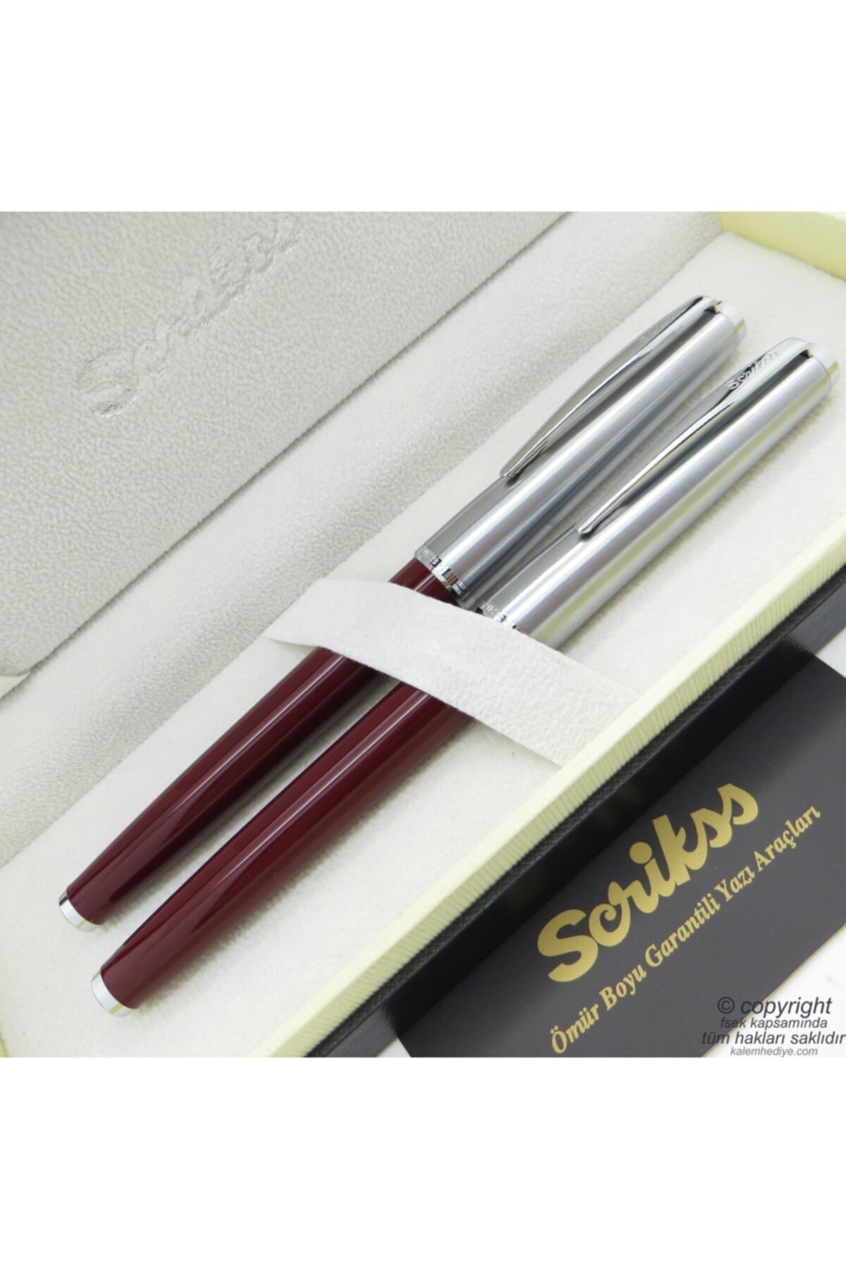 Scrikss 78 Bordo Dolma Kalem + Roller Kalem Seti