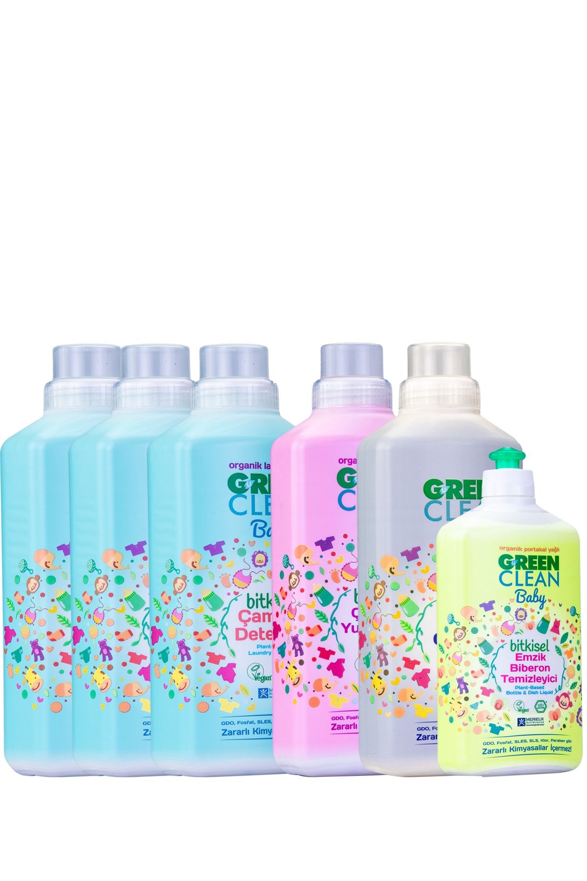 Baby Çamaşır Deterjanı 1 Lt. 3 Adet + Yumuşatıcı 1 Lt. Leke Çıkarıcı 1 Lt. Emzik Bi