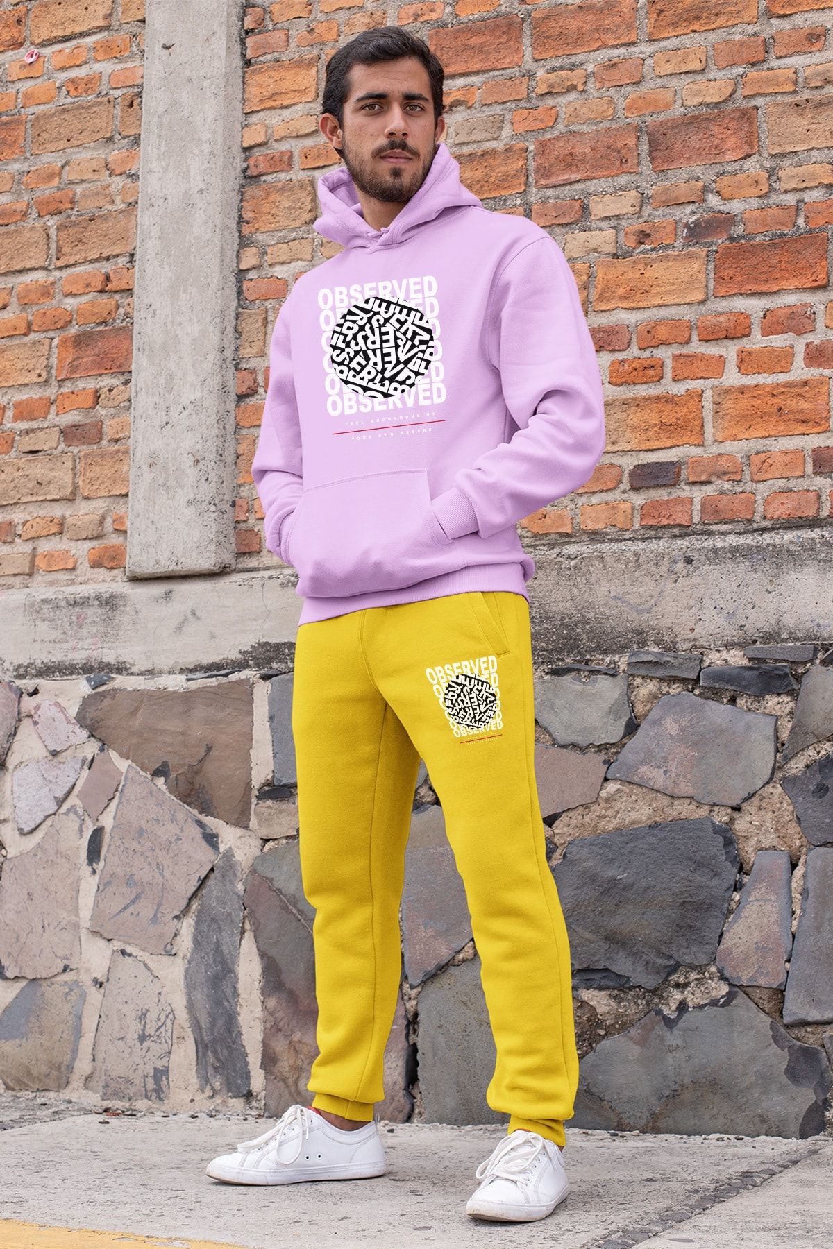 Angemiel Observed Erkek Esofman Takimi Pembe Kapsonlu Sweatshirt Sari Esofman Alti Fiyatlari Ozellikleri Ve Yorumlari En Ucuzu Akakce