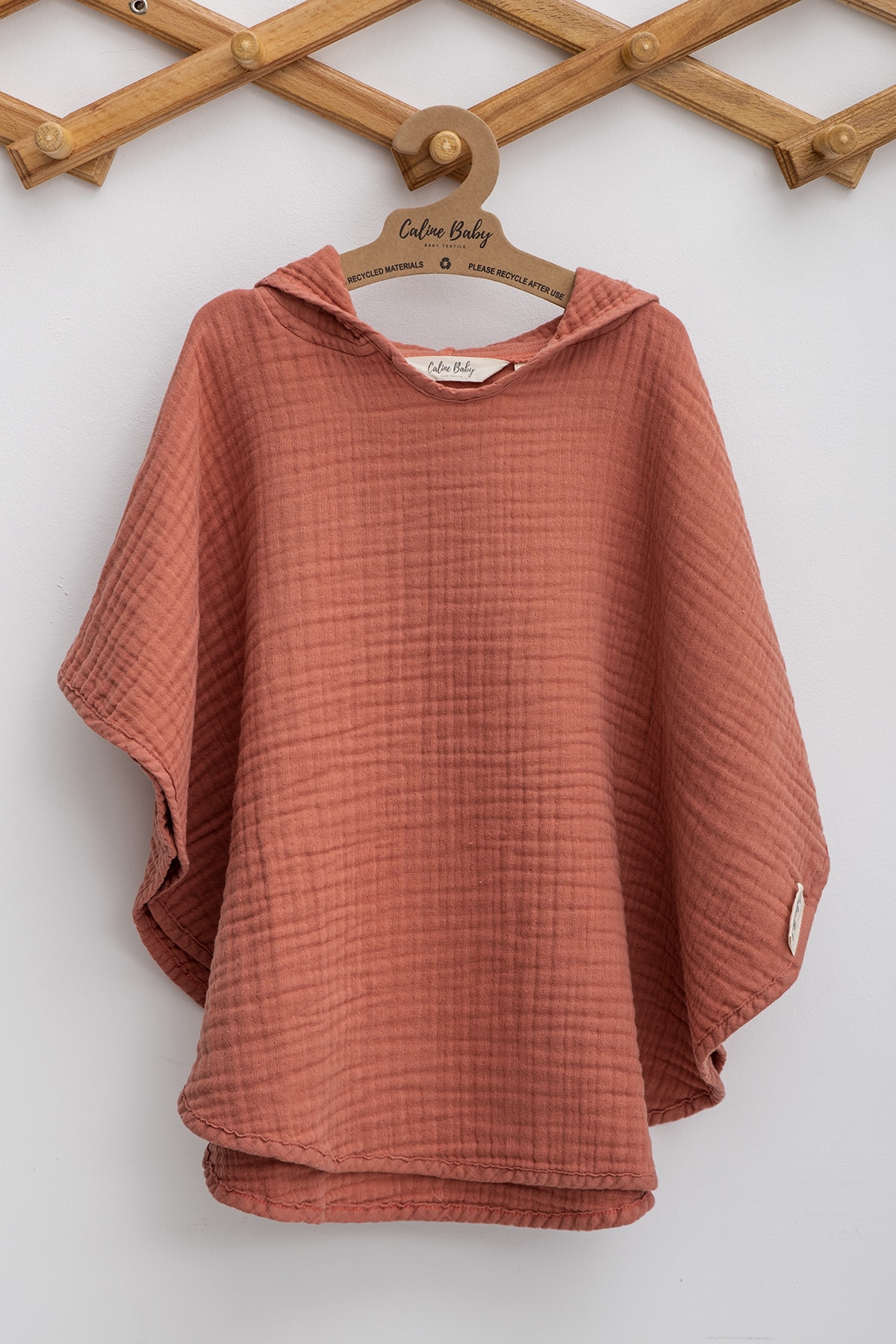 4 Ply Muslin Baby Poncho - Tile