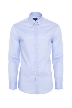 Mavi Oxford Düğmeli Yaka Tailor Fit Gömlek E0117Y07001