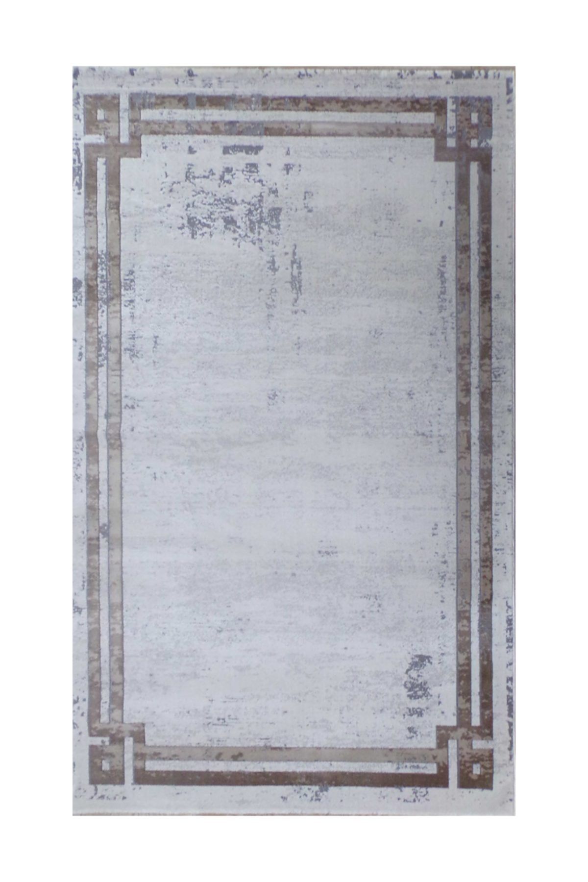 Balat Halı Kahverengi Çerçeveli Taşlama Oturma Odası Ve Salon Halısı-200x290