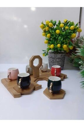 Krd Home Bambu Standli Kahve Fincan Takimi Trendyol