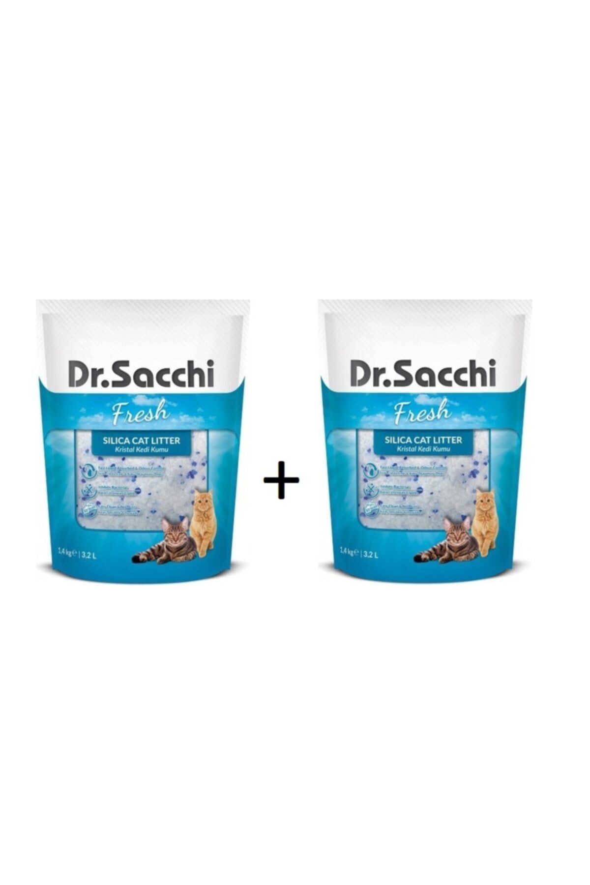Dr. Sacchi Dr Sacchi Silica 1,4 Kg - 3,2 Lt X 2 Adet Kristal Kedi Kumu