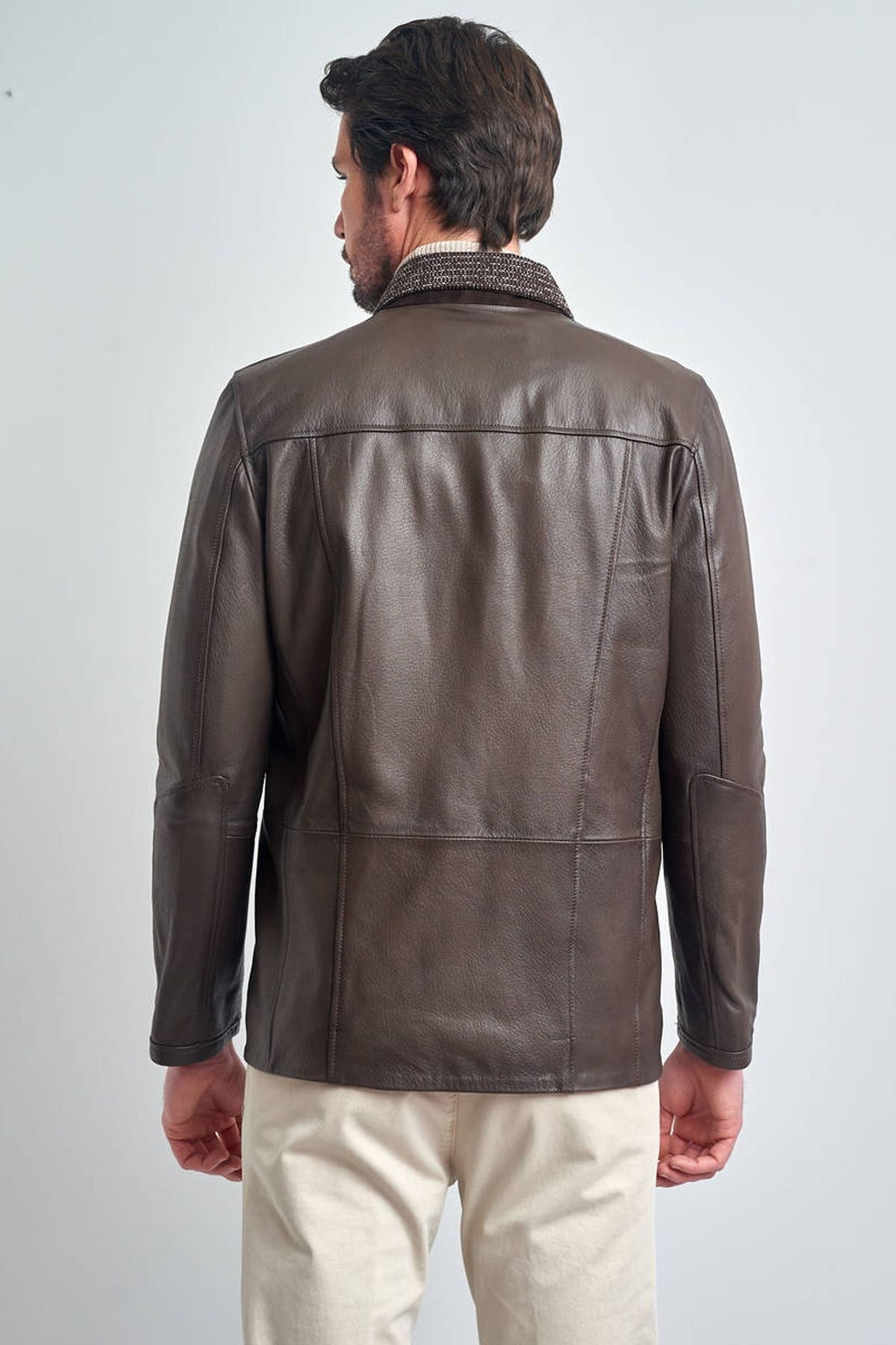 ژاکت مردانه قهوه ای پیرکاردین | PCE180701-1321 اورجینال - تصویر 5