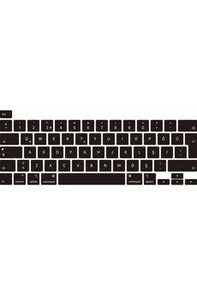 Macbook Pro Uyumlu 13 Inç 2020 A2338 M1 Işlemcili Türkçe Q Silikon Siyah Klavye Koruyucu case072
