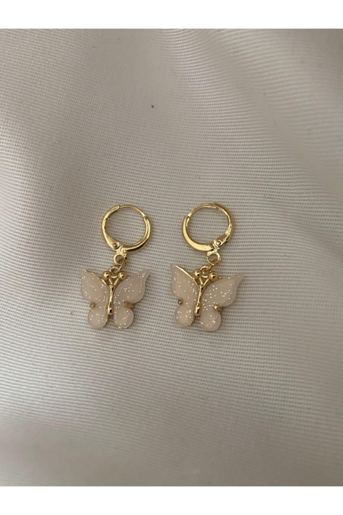 White butterfly earrings hot sale