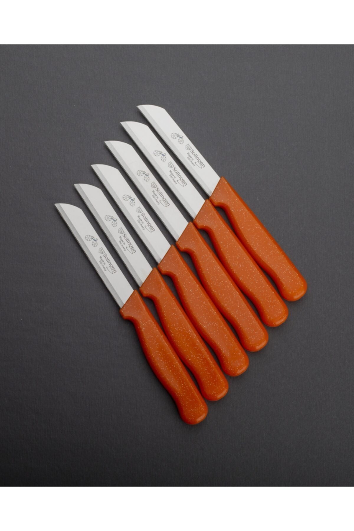 Serrated Glitter Pattern Orange Store Fruit and Vegetable Knife