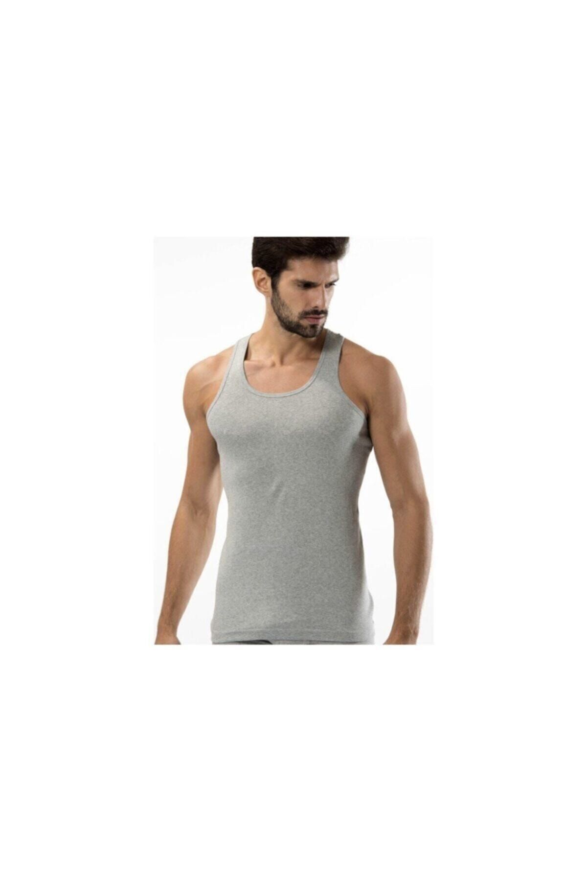 Tutku Pachet De 2 Maiouri Sport Pentru Bărbați Cu Nervuri Gri Masculin - L