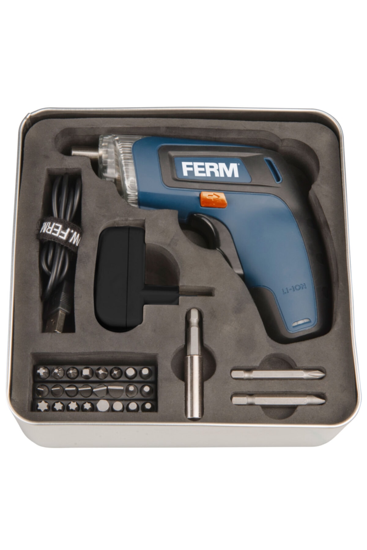 Ferm Accuschroevendraaier 3.6V - Met 27-delige Accessoireset, LED Licht, Micro-USB Opladen