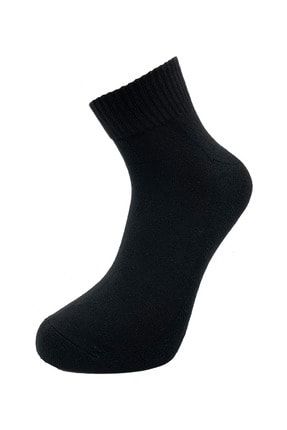 Siyah 12 Çift Taban Altı Havlu Pamuk Parfümlü Erkek Tenis Çorap