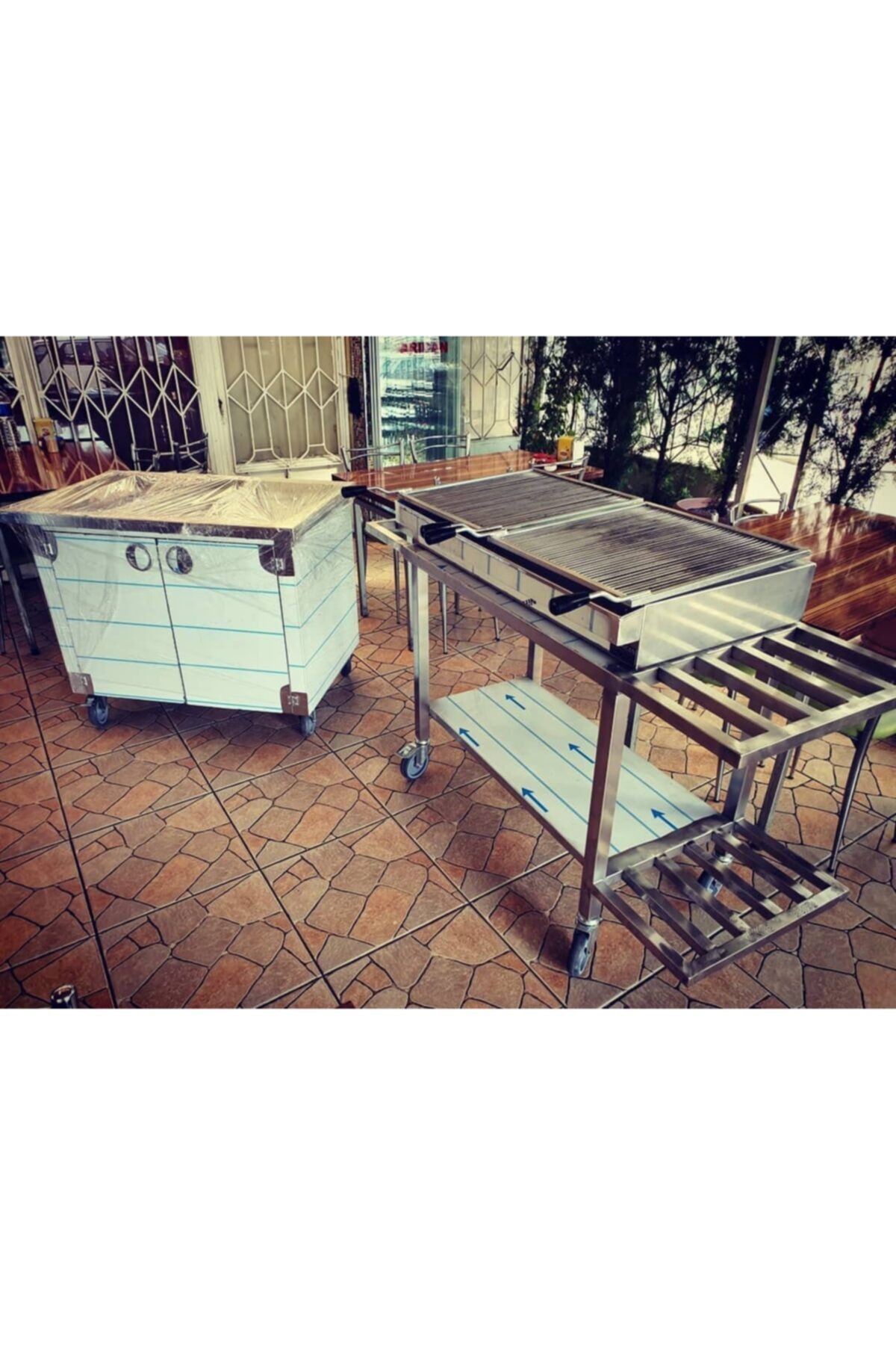 Tuğlalı Seyyar Mangal, Kömürlü Izgara Mangal Portatif -100cm- 2