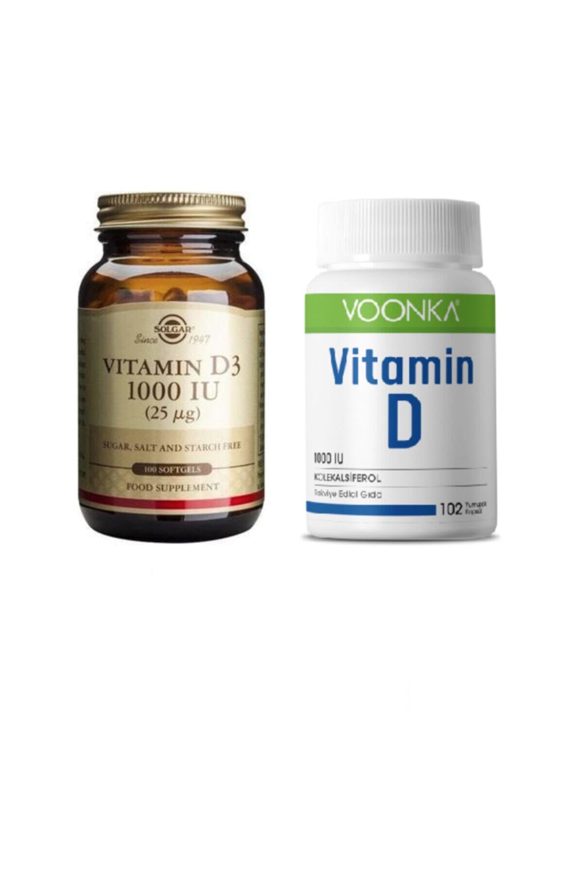 Solgar D Vitamin Seti 2'li -d3 Vitamini 1000 Iu 100 Kapsül + Voonka ...