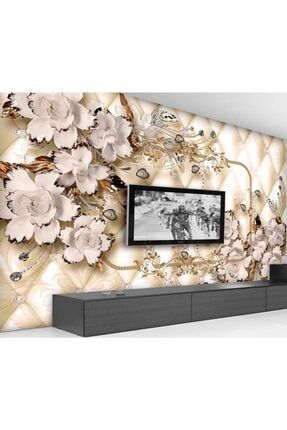 3 Boyutlu Tv Arkası Çiçekler Duvar Kağıdı OZNKRLYP-3D 346