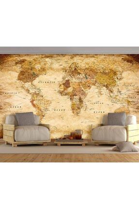 Eskitme Tarz Dünya Haritası Duvar Kağıdı harita-157