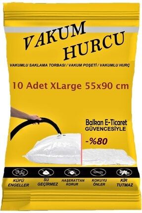 10'lu Set Xlarge 55x90 Cm Vakumlu Hurç - Vakumlu Poşet - VakumHurcu1064