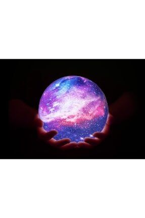 Standlı Orta Boy 3d Galaxy 7 Renk Değiştiren Moonlight Dolunay Ay Gece Lambası 13x38 Cm galaxyortaboy13cm111