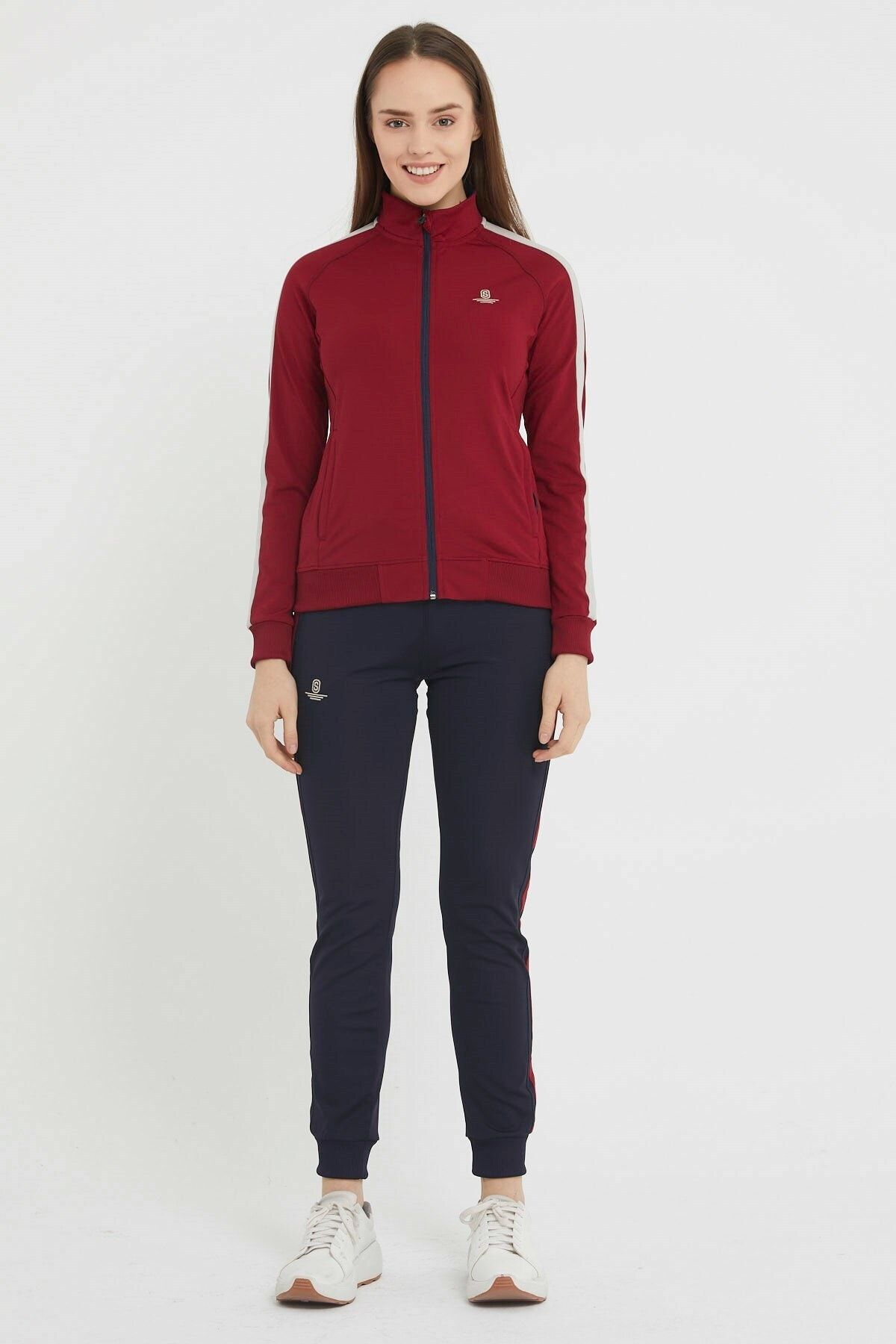 Womens burgundy adidas top tracksuit