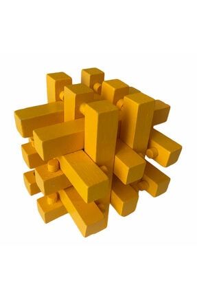 Puzzle 3d Ahşap Sarı Zeka Oyunu ABR-00122456