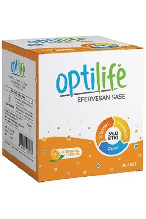Optilife Vitamin C D3 Çinko Efervesan 20 Saşe Portakal Tadında