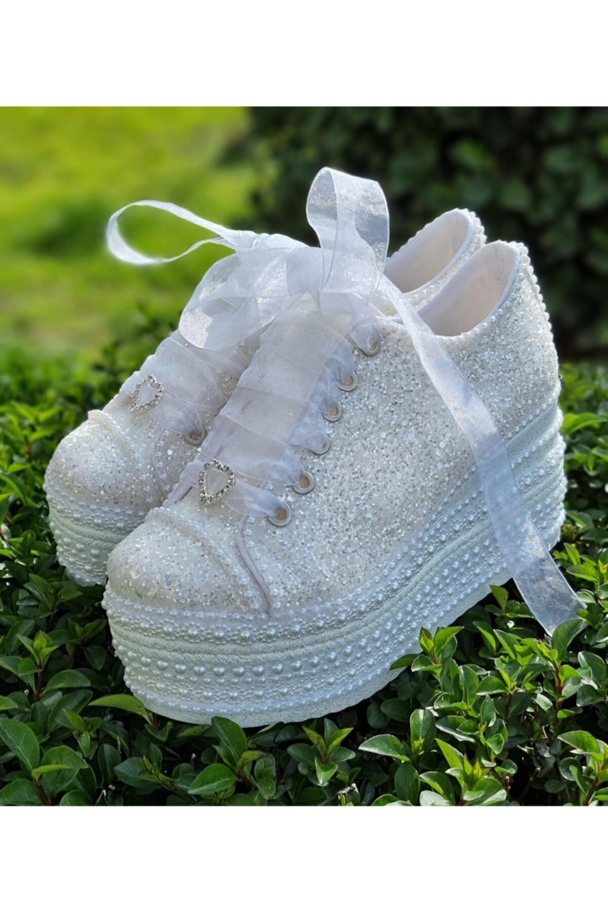 Ayakkab Tutkusu Stilo Evening Shoes White Platform Heels
