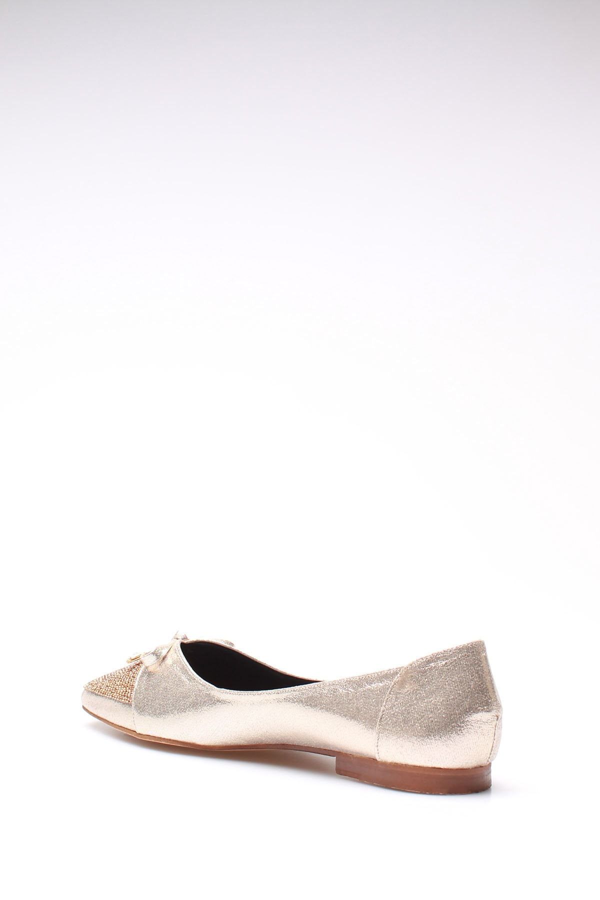 ROVIGO-Women's Gold Glitter Stone Ballerinas 4