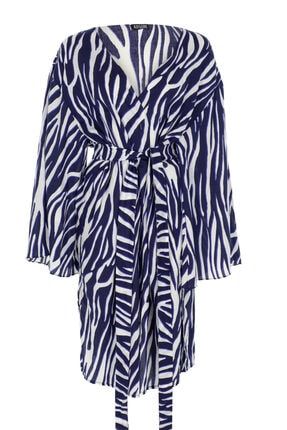 Kadın Mavi Zebra Kimono Kimono13