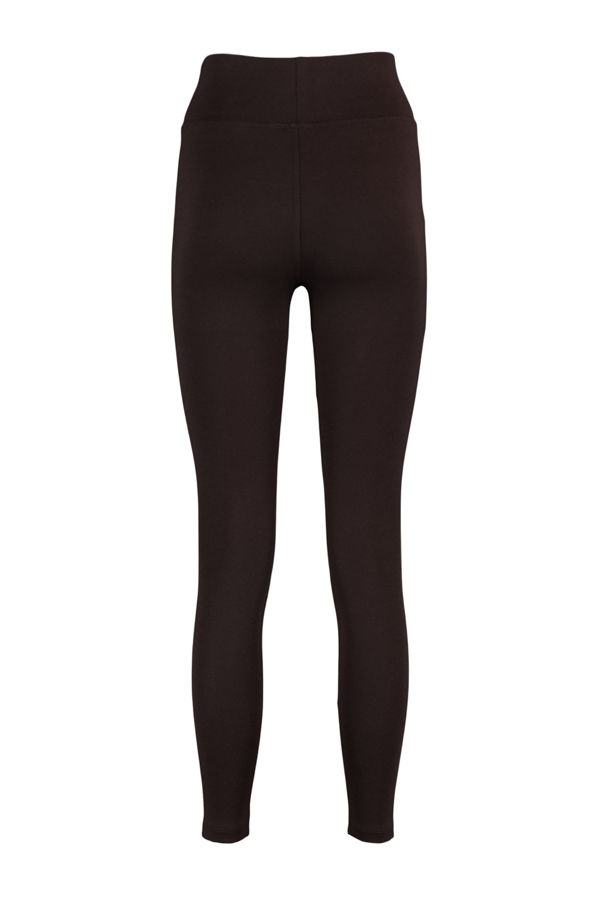 Trendyol Collection-Braune High Waist Basic Interlock Strickstrumpfhose mit elastischem Bund TWOAW20TA0047 7