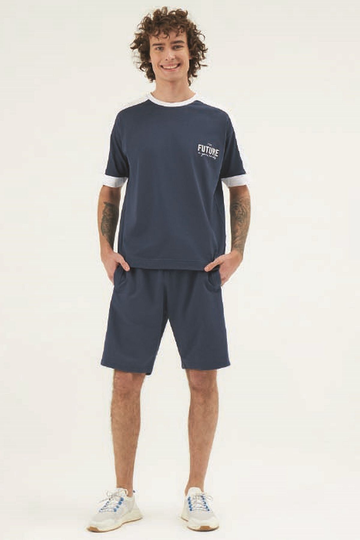 Eros Sports Sweatsuit Set Blue Trendyol