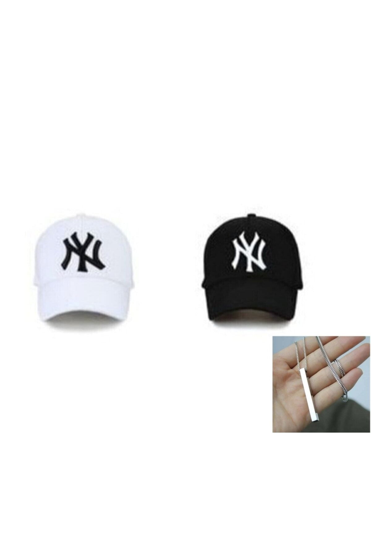 Beyaz 2'li Kombin Ny New York Yankees Beyzbol Kep Şapka Emka