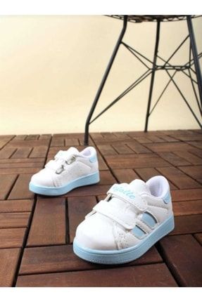 Efl-2b Bebek Spor Sneaker Günlük Cırtlı Spor Ayakkabı Beyaz-mavi EFL537BS20001