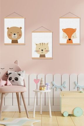 Çocuk Ve Bebek Odası Kanvas Poster Tablo 3'lü Set ALPKNVS11