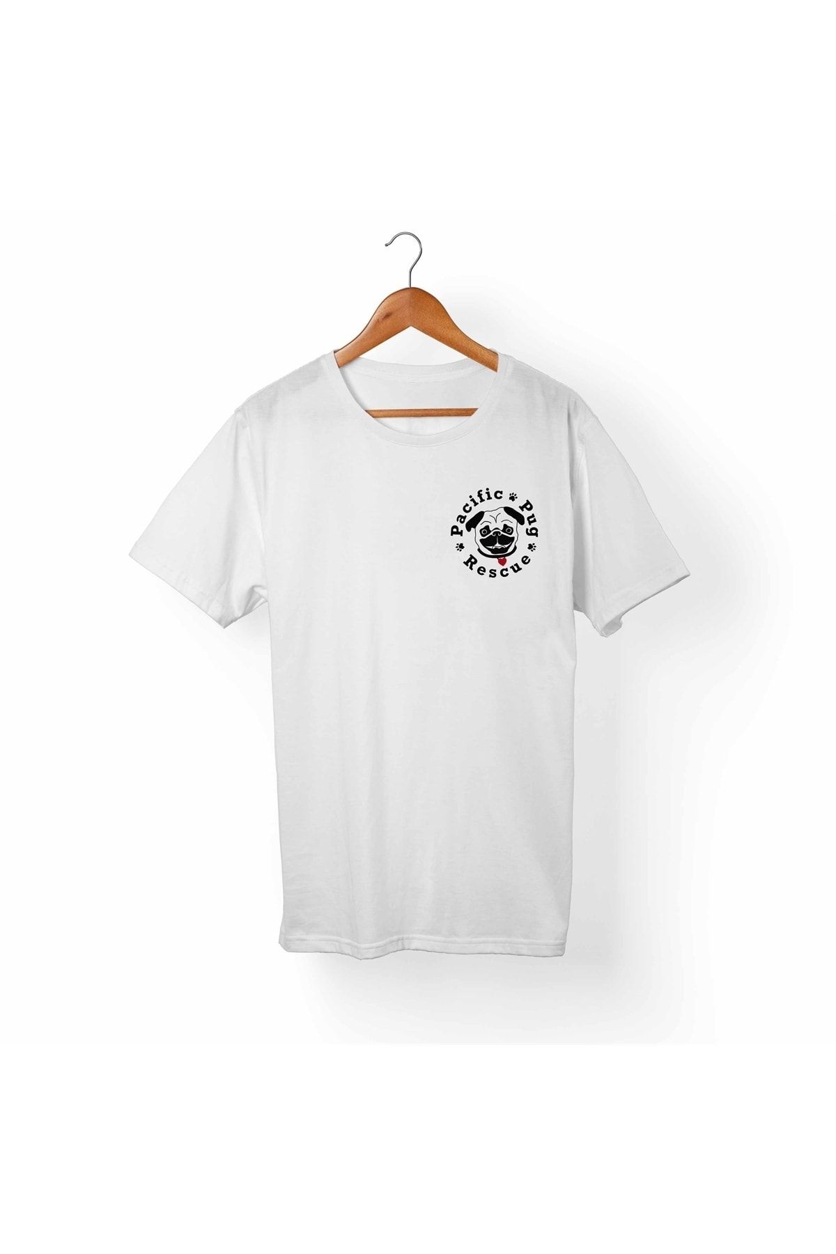 Alfa Tshirt Tricou Alb Pug Dog Unisex - XS