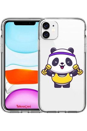 Iphone 11 Panda Serisi Kamera Korumalı Şeffaf Silikon Kılıf ip11pandaşeffaf