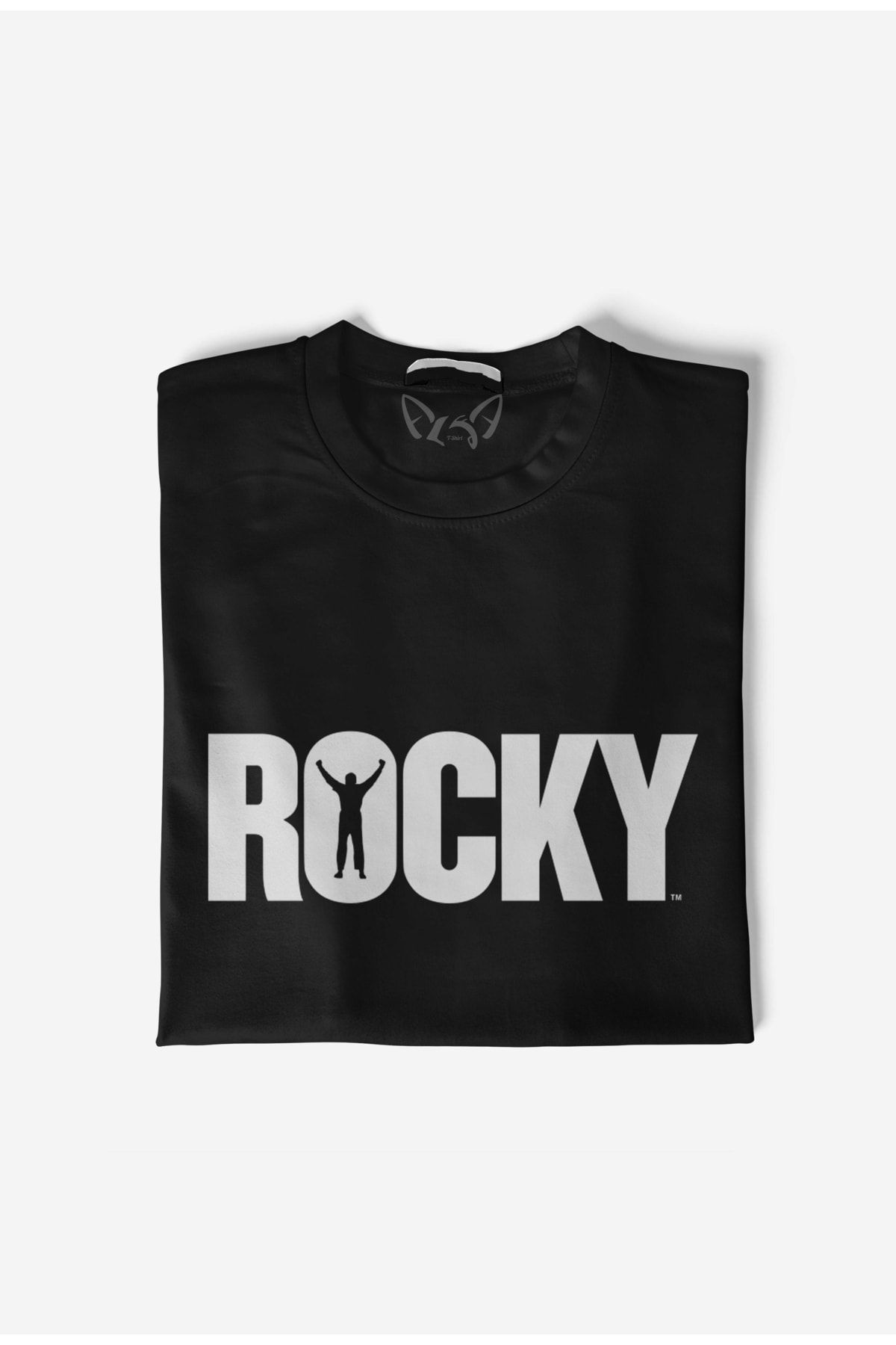 Alfa Tshirt تی شرت یونیسکس راکی ​​بالبوآ مشکی چاپ شده
