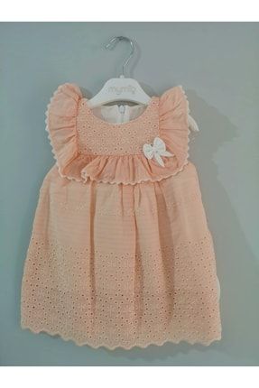 Kız Bebek Fırfırlı Fistolu Somon Elbise 3300