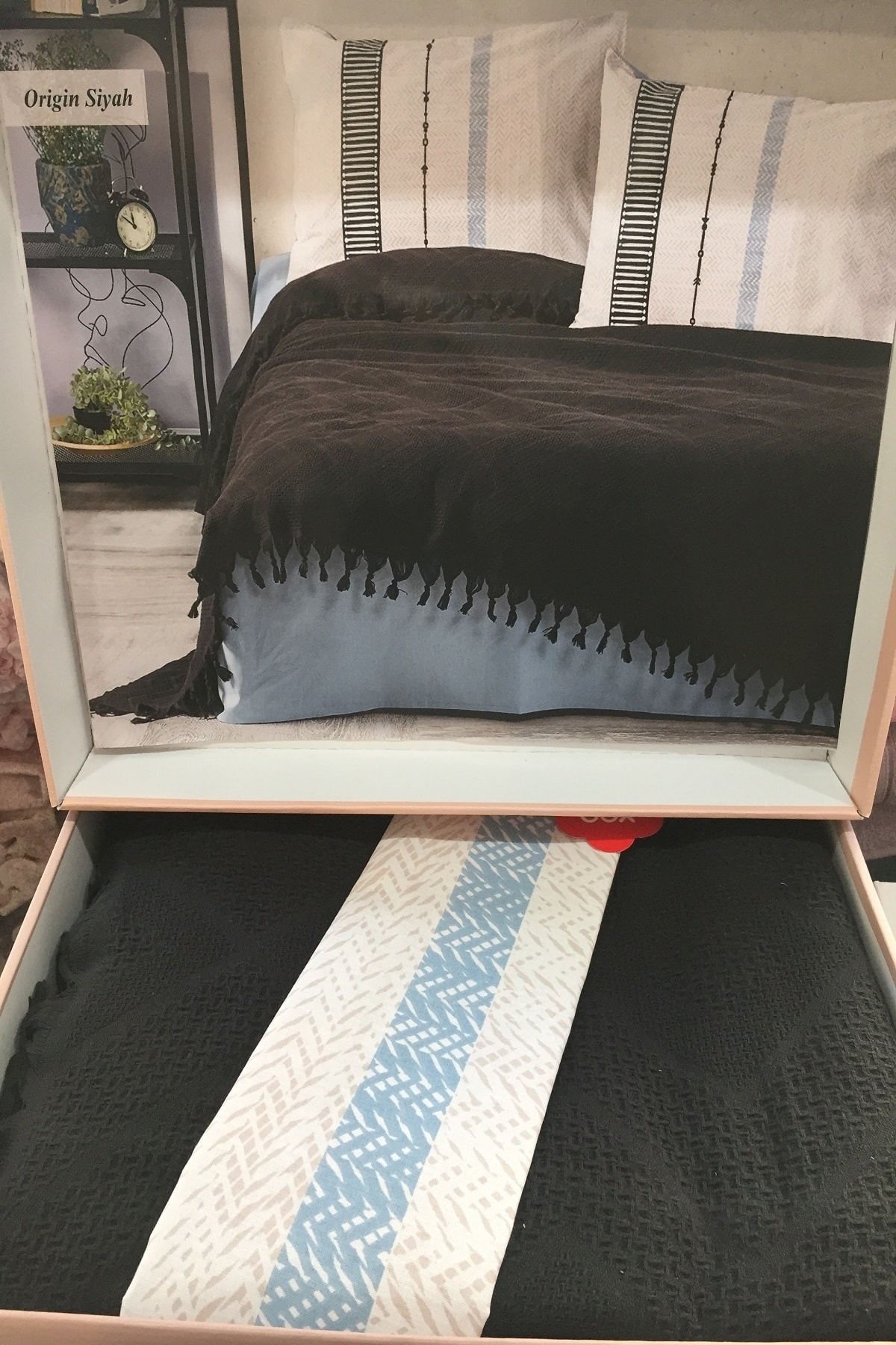 سرویس روتختی  مشکی کاتن باکسCotton Box | GDFB00122 اورجینال - تصویر 2