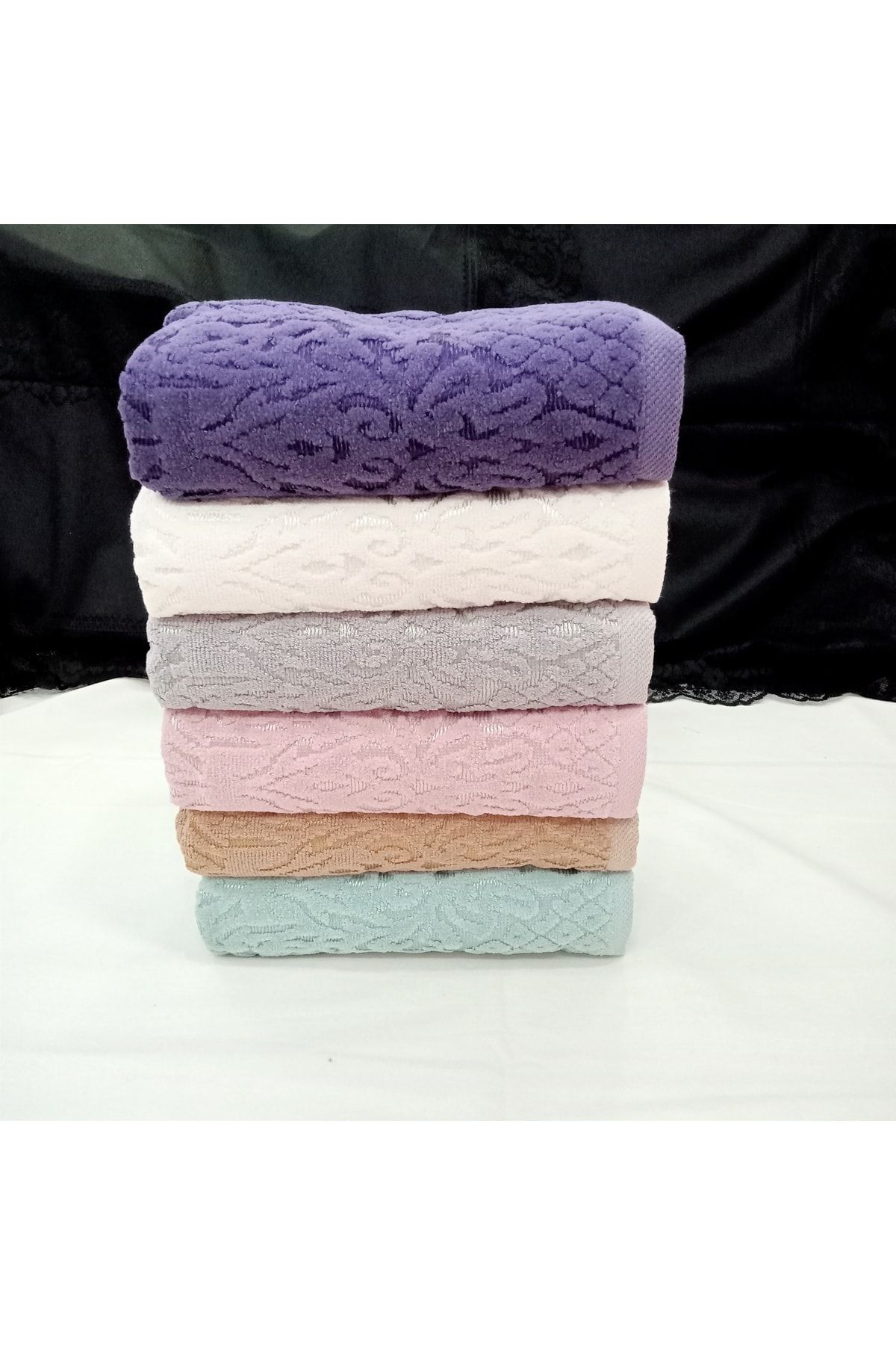 AYHOME Ilay Havlu Seti 6 Adet 50 X 90 Cm Ebatinda